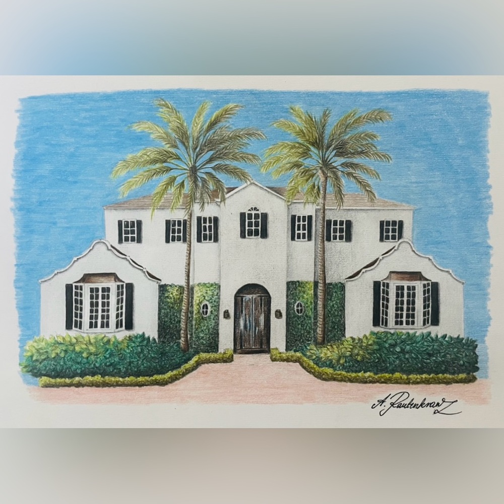 Home Illustration Custom Personalized Art Home Decor Gift Hand Drawn Handmade